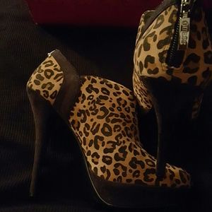 Guess Leopard Platform Booties